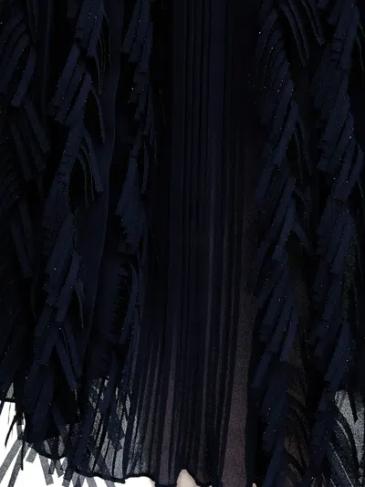 Sandro Ferrone Ruffle-hem Midi Dress In Blue