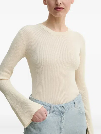 Day Birger Et Mikkelsen Ribbed Bell-sleeve Sweater In Neutral