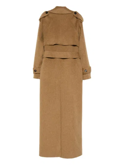 Giuseppe Di Morabito Belted Double-breasted Coat In Brown