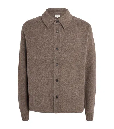 Frame Long Sleeve Shirt Sweater In Brown