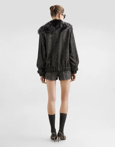 Dolce & Gabbana Chiffon Shirt With Rose Print In Animal Print