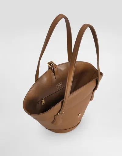 Dolce & Gabbana Buckle Detailed Shoulder Bag In Brown