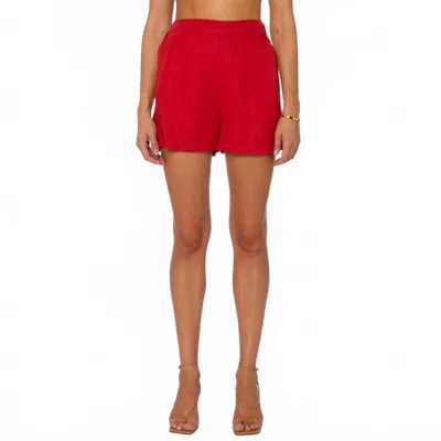 Velvet Heart Fedra Salsa Pleated Pull-on Shorts In Red In Red