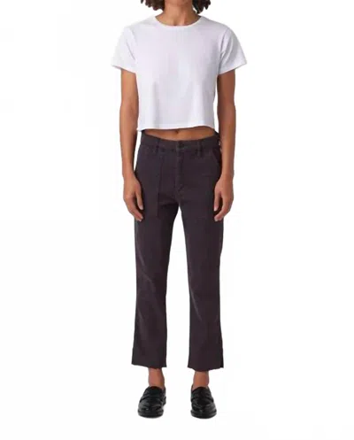 Amo Easy Army Trouser In Washed Black In Animal Print