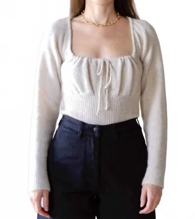 Tach Bella Wool Sweater Top In Cream In White