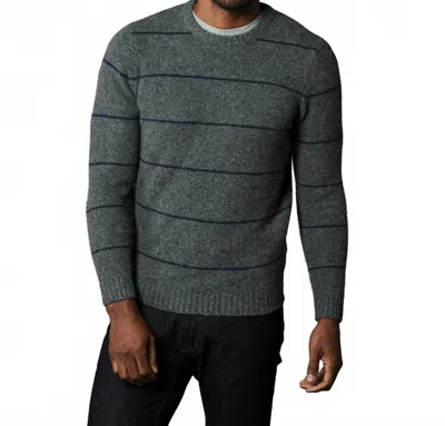 The Normal Brand Homebound Crewneck Sweater In Grey Stripe In Gray
