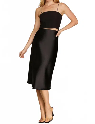 She + Sky Georgina Midi Skirt In Black In Black