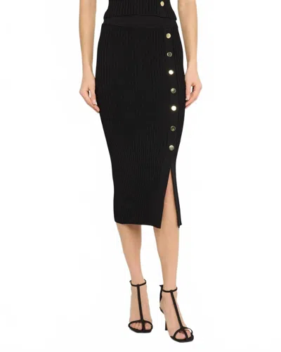Veronica Beard Tanner Knit Midi Skirt In Black