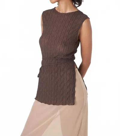 Second Skin By Rd Style Ruched Ross Tunic In Coffee In Brown