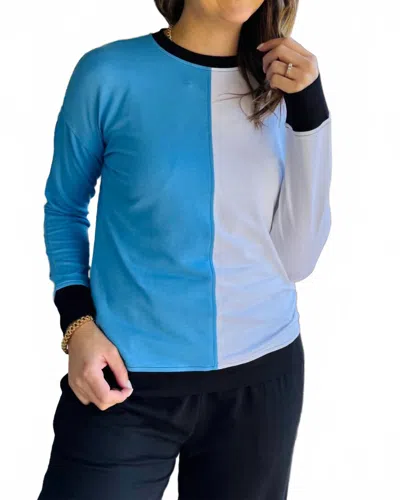 Pure Amici Cadet Colorblock Crew In Blue In Blue