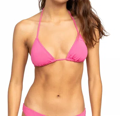 Roxy Beach Classics Tiki Triangle Bikini Top In Shocking Pink In Pink