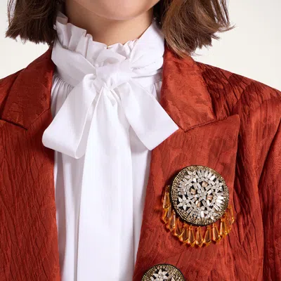 La Doublej Set Of 2 Pins In White