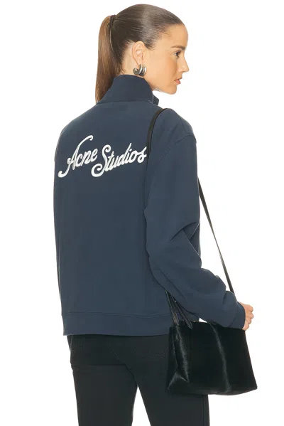 Acne Studios Zip Sweatshirt In Blue