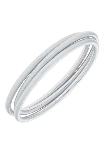 Canvas Style Isla Satin Bangles In Silver In Metallic