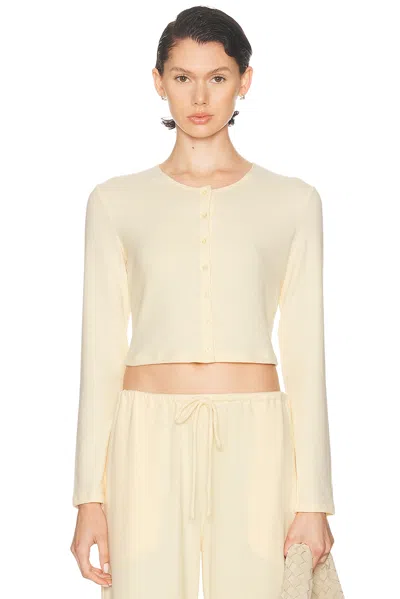 Leset Lauren Crop Cardigan In Vanilla In Neutral