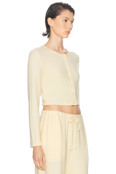 Leset Lauren Crop Cardigan In Vanilla In Neutral
