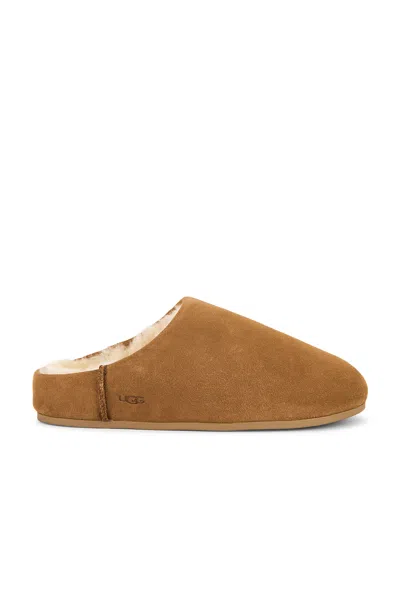 Ugg Slip-on Sandals With Smooth Suede Exterior In Brown