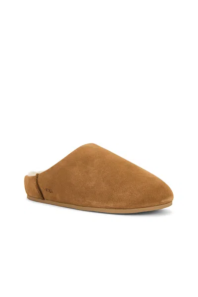 Ugg Slip-on Sandals With Smooth Suede Exterior In Brown