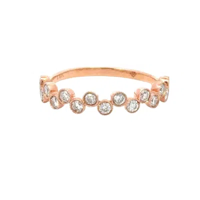 Aamiaa 0.45 Carat Natural Round Diamond Bezel Set Band Ring - Size 6.5 In 14k Rose Gold In Multi