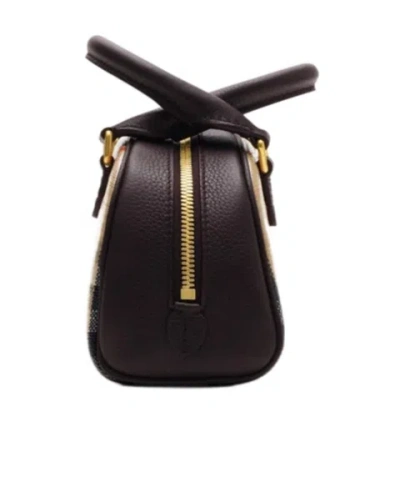 Burberry Mini Highlands Bowling Handbag And Handles In Neutral