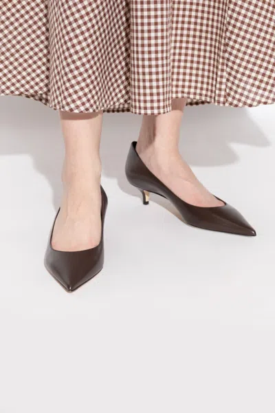 Jimmy Choo Amelia Pointed Toe Kitten Heel Pump In Brown