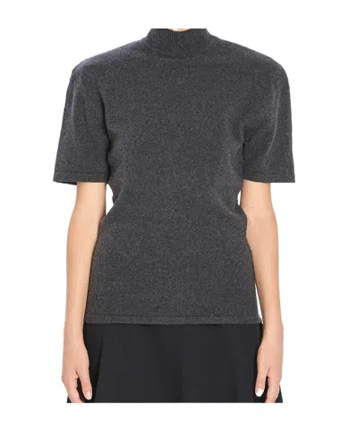 Jacquemus Cozy Turtleneck Knitwear Short Sleeves In Gray