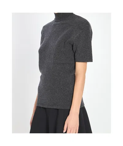 Jacquemus Cozy Turtleneck Knitwear Short Sleeves In Gray