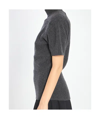 Jacquemus Cozy Turtleneck Knitwear Short Sleeves In Gray