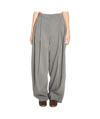 Jacquemus Curvo High-rise Cotton-blend Straight-leg Pants In Gray