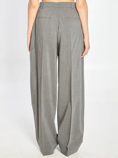 Jacquemus Curvo High-rise Cotton-blend Straight-leg Pants In Gray