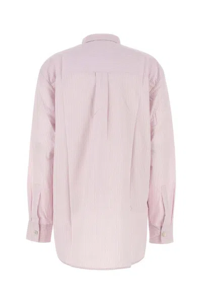 Tekla Embroidered Poplin Oversize Pyjama Shirt In Gold