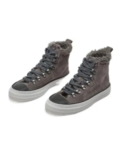 Brunello Cucinelli Luxe Rubber Sole Sneakers In Black