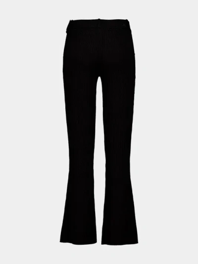 Courrèges Ribbed Knit Trousers Pockets In Black