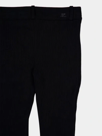 Courrèges Ribbed Knit Trousers Pockets In Black