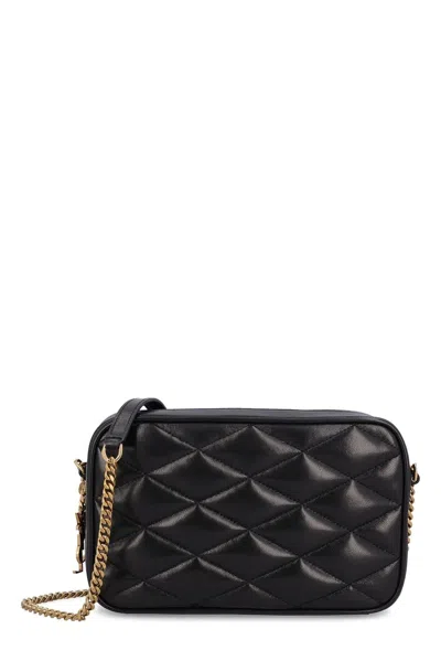 Saint Laurent Quilted Leather Camera Bag Small Leather Goods Black In Black