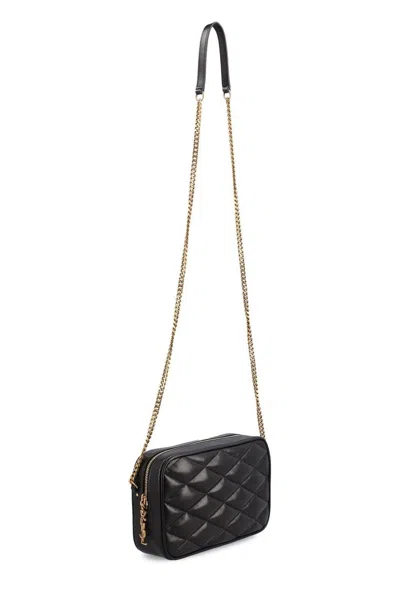 Saint Laurent Quilted Leather Camera Bag Small Leather Goods Black In Black