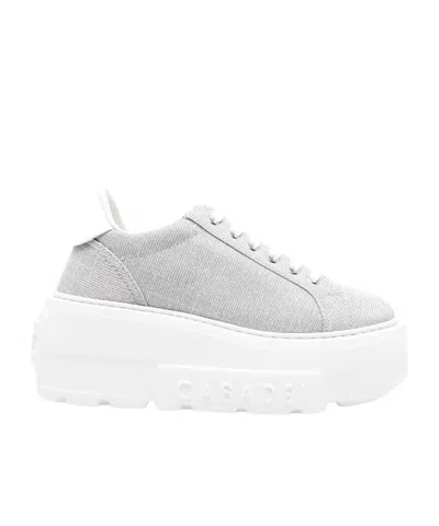 Casadei Nexus Hanoi Leather Sneakers In Silver