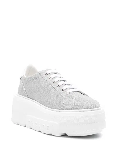 Casadei Nexus Hanoi Leather Sneakers In Silver