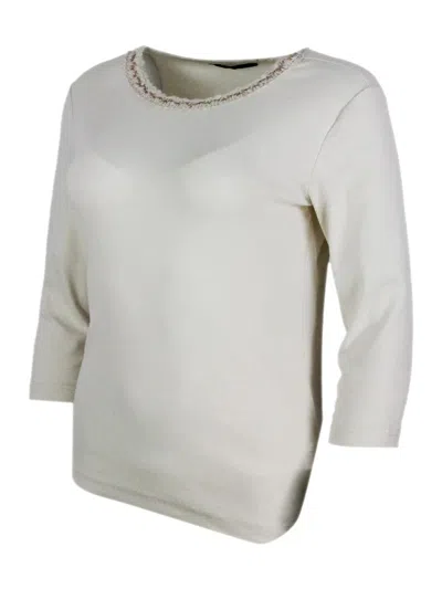 Fabiana Filippi Long-sleeved T-shirt In White