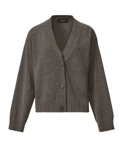 Fabiana Filippi Metallic V-neck Long Sleeve Top In Gray