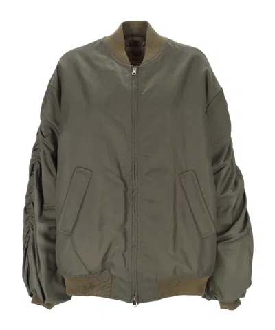 Aniye By Zippered Long-sleeved Casual Jacket In Green