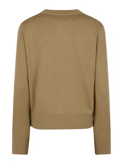 Ami Alexandre Mattiussi Ami Paris Cardigan Col Rond Avec Ami De Coeur In Brown