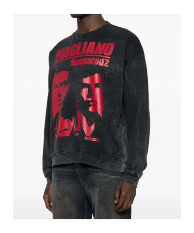 Dsquared2 Dsquared Slated Cotton Dsquared X Magliano Sweatshirt In Black
