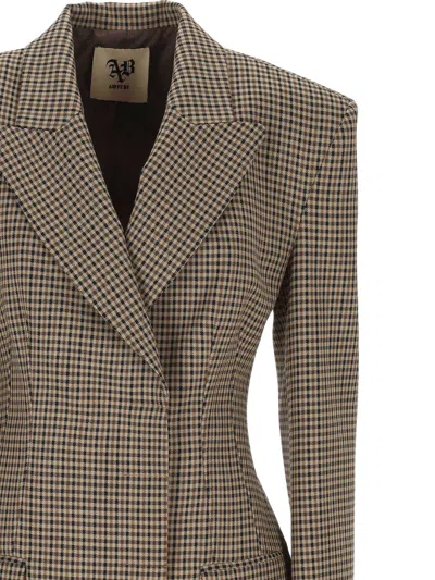 Aniye By Check Pattern Blazer In Brown