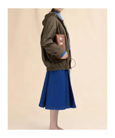 Marni Hooded Bomber Jacket In Brown