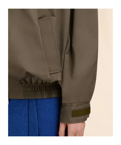 Marni Hooded Bomber Jacket In Brown