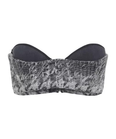 Diesel Abstract Textured Bodysuit With Structured Bust In Gray