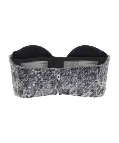 Diesel Abstract Textured Bodysuit With Structured Bust In Gray