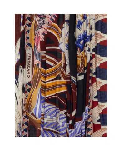Ferragamo Rectangular Scarf Featuring Intricate Pattern