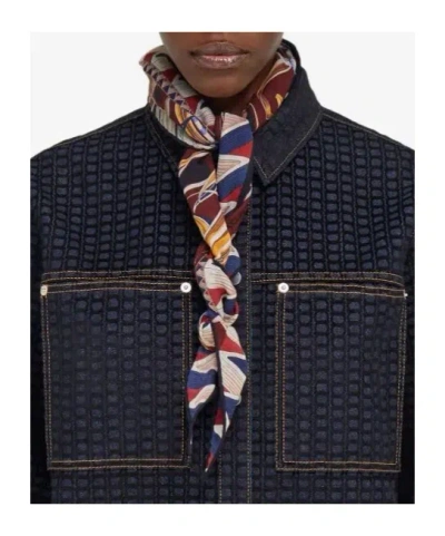 Ferragamo Geometric Print Wool Bandeau Scarf In Multi